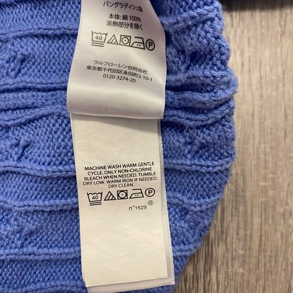 Polo Ralph Lauren Light Blue Cable Knit Sweater L (14-16) - Picture 9 of 9